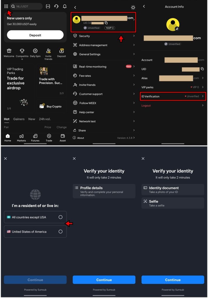 WEEX Review: KYC Verification